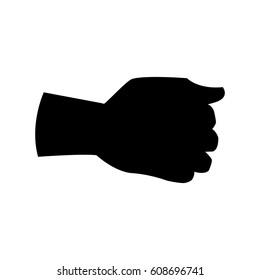 Hand silhouettes icon. Hand gesture isolated on white background
