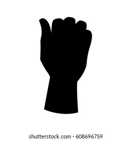 Hand silhouettes icon. Hand gesture isolated on white background