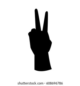 Hand silhouettes icon. Hand gesture isolated on white background