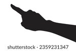 hand silhouettes isolated on white, hand pointing isolated on white, hand pointing at something, hands gesturing black, Black hands silhouettes, vector illustration