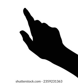 hand silhouettes isolated on white, hand pointing isolated on white, hand pointing at something, hands gesturing black, Black hands silhouettes, vector illustration