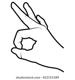 Hand simbolizing a gesture, isolated flat icon vector illustration.
