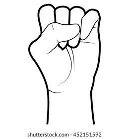 Hand simbolizing a gesture, isolated flat icon vector illustration.
