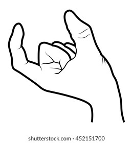 Hand simbolizing a gesture, isolated flat icon vector illustration.