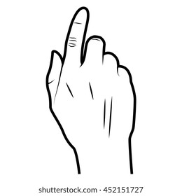 Hand simbolizing a gesture, isolated flat icon vector illustration.