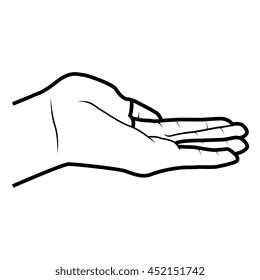Hand simbolizing a gesture, isolated flat icon vector illustration.
