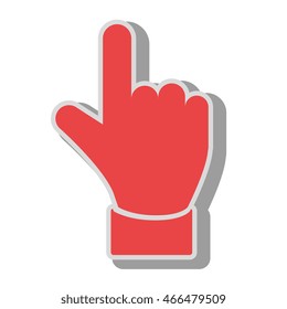 Hand simbolizing a gesture, isolated flat icon vector illustration.