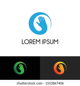 Hand simple logo icon design vector