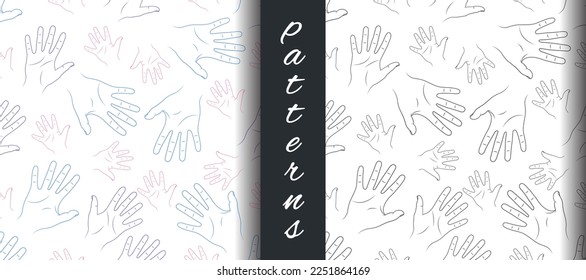 Hand Simple Seamless Pattern Design in Vector Art