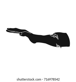 Hand, single icon in black style.Hand vector symbol stock illustration web.