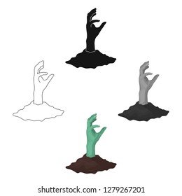 Hand, single icon in cartoon style.Hand, vector symbol stock illustration web.