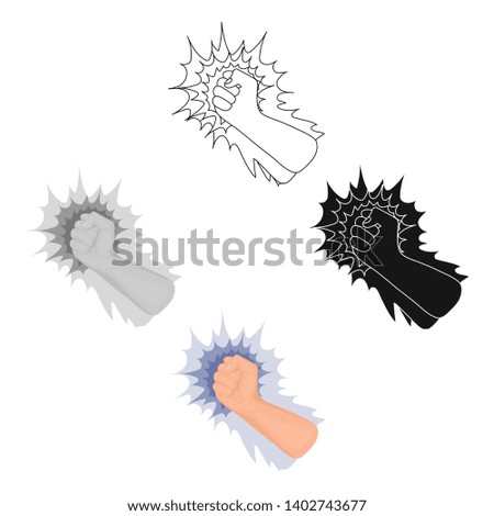Hand, single icon in cartoon,black style.Hand, vector symbol stock illustration web.