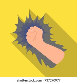 Hand, single icon in flat style.Hand, vector symbol stock illustration web.