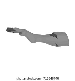Hand, single icon in monochrome style.Hand vector symbol stock illustration web.