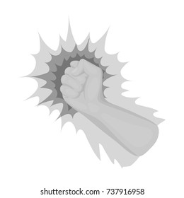 Hand, single icon in monochrome style.Hand, vector symbol stock illustration web.