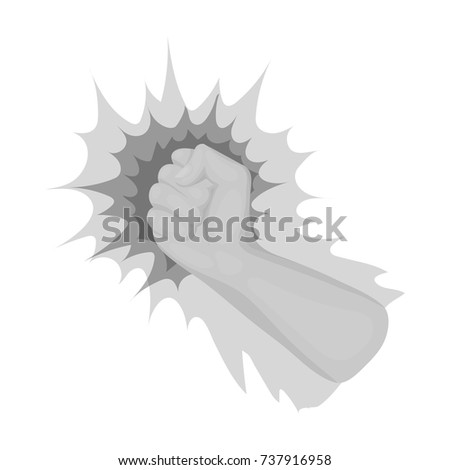 Hand, single icon in monochrome style.Hand, vector symbol stock illustration web.