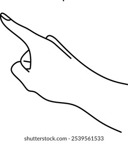 Hand - Single hand pointing upwards, simple line art illustration