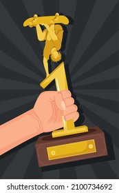 hand with skater trophy icon