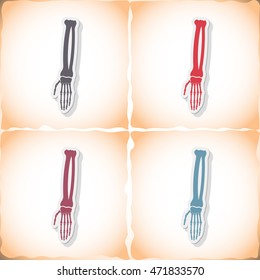 Hand skeleton. Abstract image Medicine object. Vector illustration.
