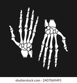 hand skeleton bone vector illustration