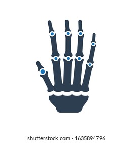 Hand Skeleton Icon. Osteology Icon