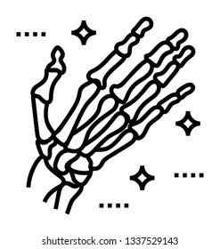 Hand Skeleton , line vector icon, 