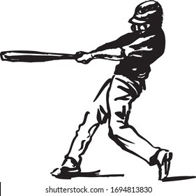 Handskizze Baseballspieler. Vektorillustration.