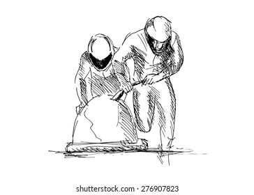 hand sketch bobsleigh