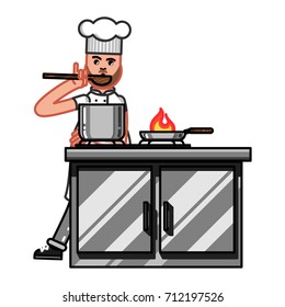 Hand sketch chef