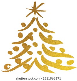Hand sketch Christmas tree. Vector illustration