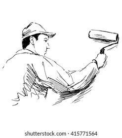 Hand sketch decorator. Vector illustration