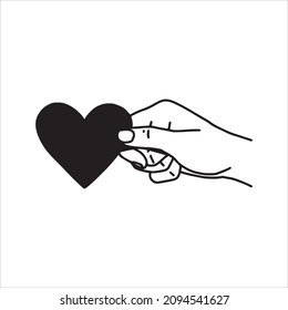 diseño de boceto de mano vectores que dan corazón