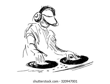 radio jockey clipart outline