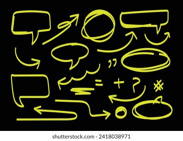 hand sketch doodle marker of abstract shapes	