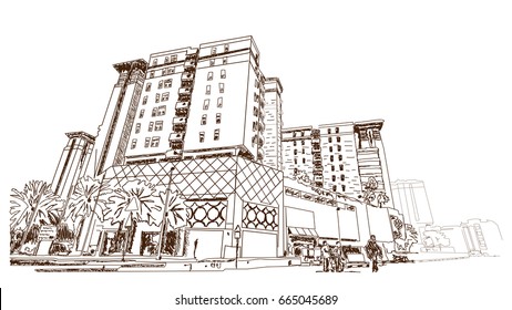 Hand sketch of Dubai building in vector design.