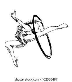 Hand sketch gymnast