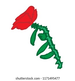 Hand sketch illustration of a rose in colours. Poster, postcard, bags, clothes, card, banner.