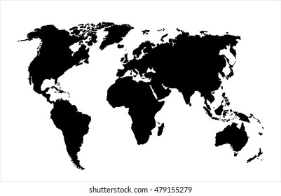 Hand sketch map of the world