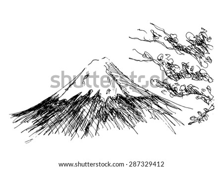 Hand Sketch Mount Fuji 스톡 벡터(사용료 없음) 287329412 - Shutterstock