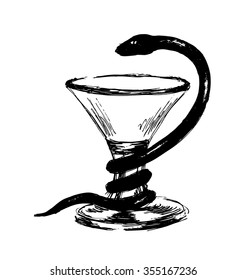 Hand sketch pharmaceutical symbol