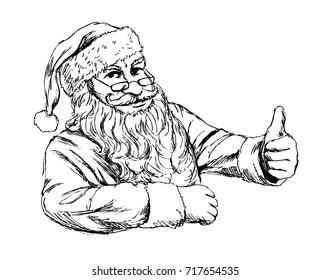 Hand sketch santa claus. Vector illustration