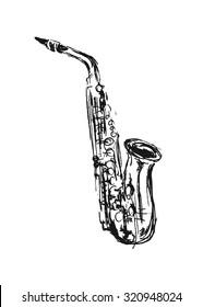 hand sketch saxophone