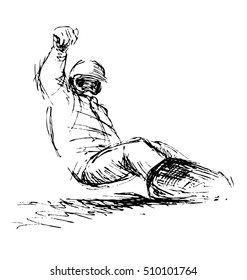 Hand sketch snowboarder. Vector illustration