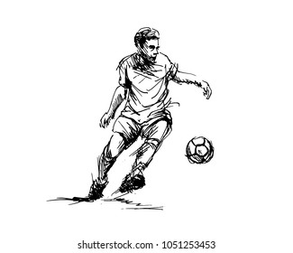 Hand sketch of soccer. Vector illustration