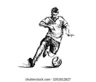 Hand sketch of soccer. Vector illustration