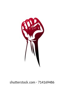 Hand sketch of strength and unity icon, fingers close with thumb, togetherness, group, white background, vector illustration