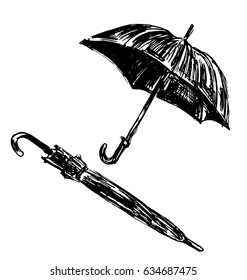 Hand sketch umbrella. Vector illustration