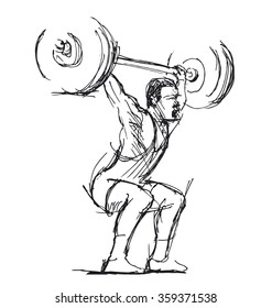 Weightlifting Drawing Images, Stock Photos & Vectors | Shutterstock