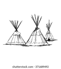 Hand sketch wigwams