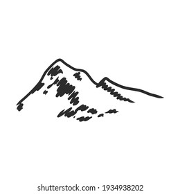 Hand sketch of winter mountains. mountains, vector sketch on a white background